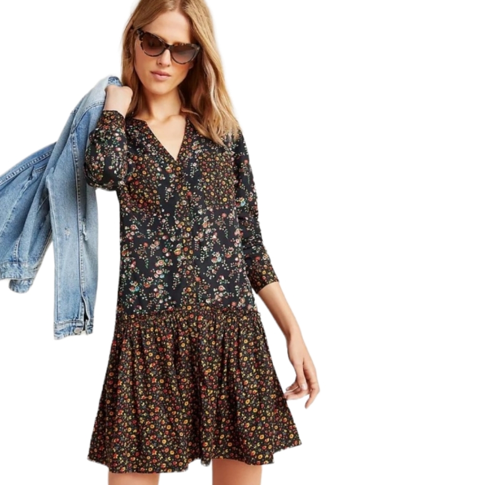 Floral Black Dress